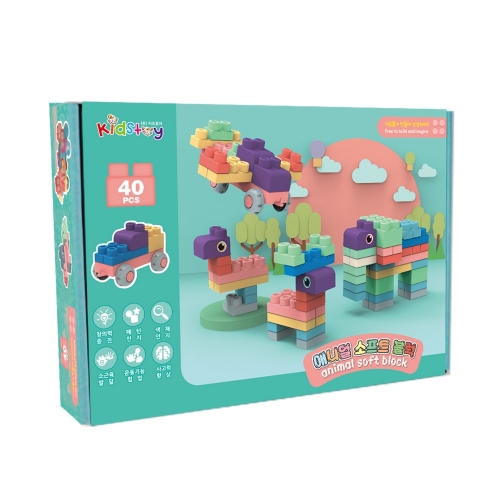[개별박스포장] 애니멀 소프트 블럭 40p 세트
