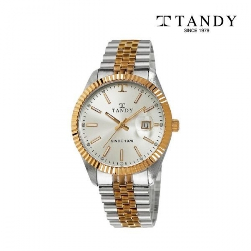 [TANDY] 탠디 럭셔리 메탈 손목시계(스와로브스키 식입) T-3921 남자 골드콤비