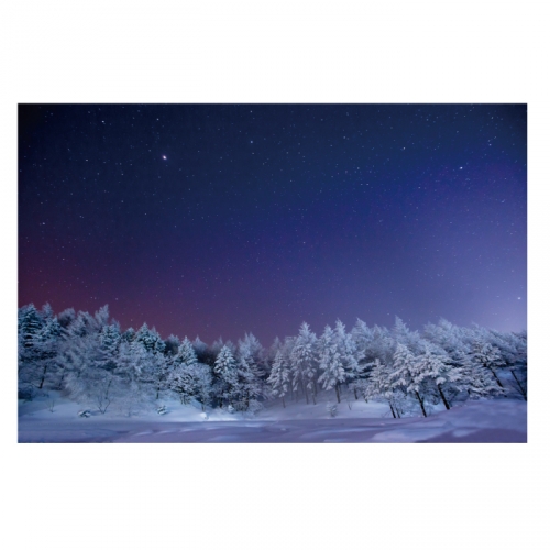 [키즈디자인] 겨울배경현수막 6284 설산 겨울야경 은하수