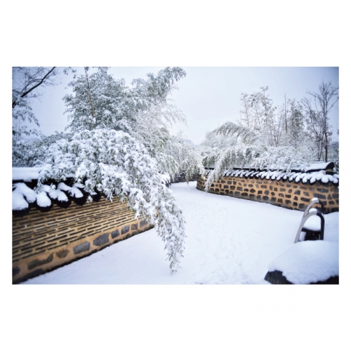 [키즈디자인] 겨울배경현수막 6315 한옥 눈길