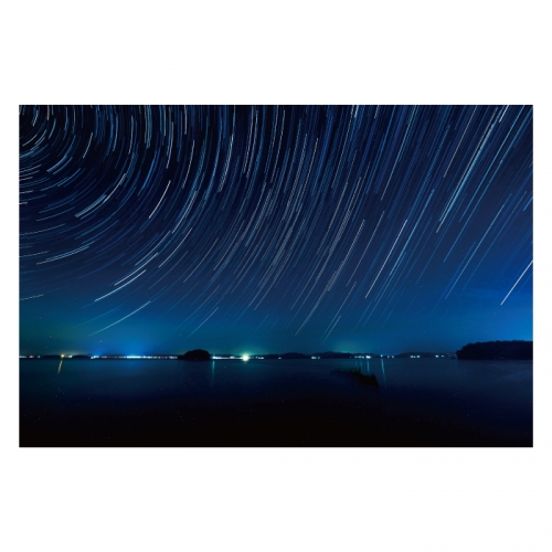 [키즈디자인] 겨울배경현수막 6316 겨울야경 은하수