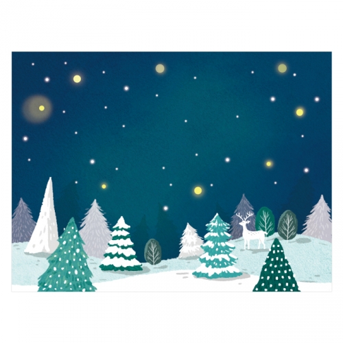 [키즈디자인] 겨울배경현수막 5258 겨울숲속 은하수
