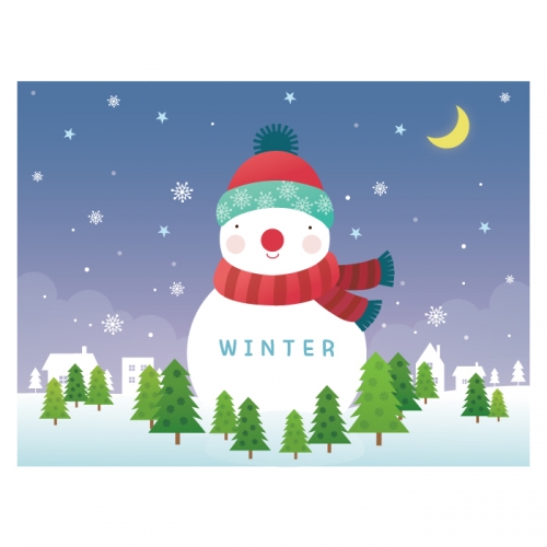 [키즈디자인] 겨울배경현수막 5269 눈사람