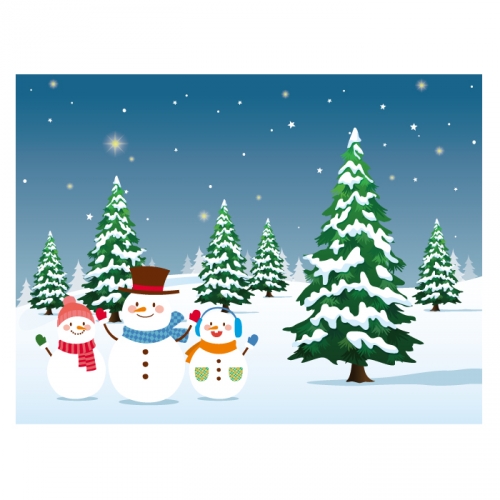 [키즈디자인] 겨울배경현수막 5272 눈사람 트리