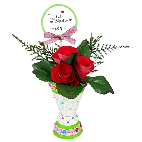 종이 장미꽃과 꽃병 만들기(1인/4인)
