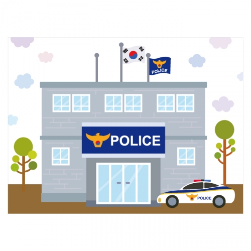 [키즈디자인] 경찰서 현수막 2108 시장놀이 우리동네