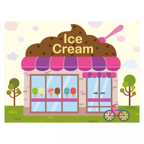 [키즈디자인] 아이스크림가게현수막 2120 시장놀이 우리동네