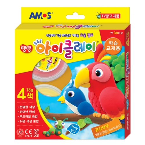 [아모스] 아이클레이 교육용 18g*4색