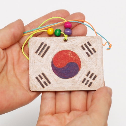 태극기 팬시우드 목걸이
