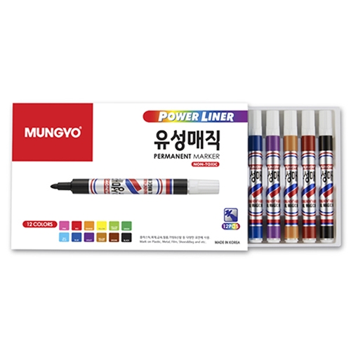 [문교화학] 유성매직 12색