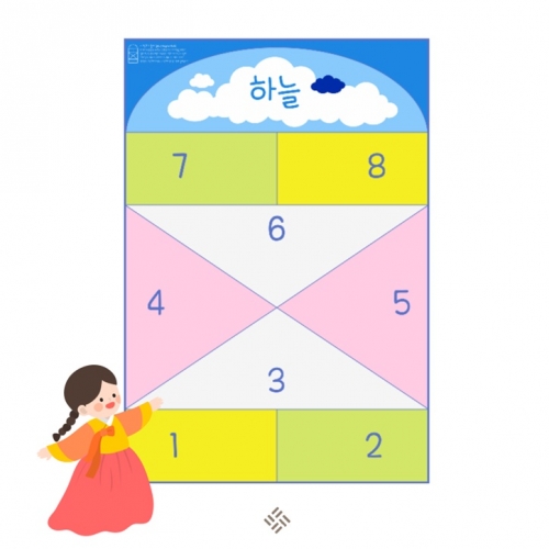설 추석 명절 전통 민속놀이 사방치기 놀이 매트 세트