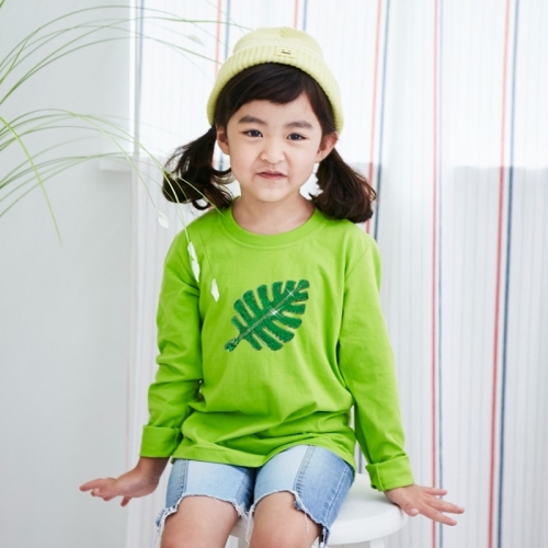 국내산 순면 30수 반전 투톤 스팽글 아트 티셔츠☆ 긴팔 ☆_보타닉가든 (10컬러)
