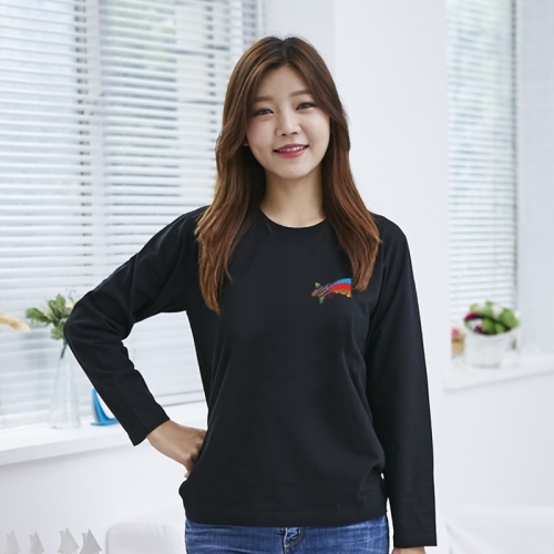 국내산 순면 30수 반전 투톤 스팽글 아트 티셔츠☆ 긴팔 ☆_슈팅스타 (10컬러)