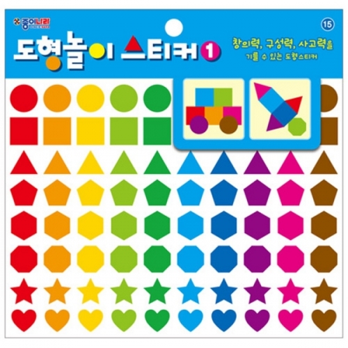 종이나라 1000 도형놀이스티커1 15봉