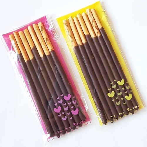 미니하트비접착(핑크/옐로우) 빼빼로포장