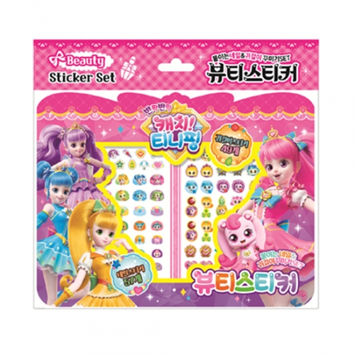 반짝반짝 캐치! 티니핑 시즌2 뷰티스티커 (네일스티커 1매, 귀걸이 스티커 1매)_아이누리