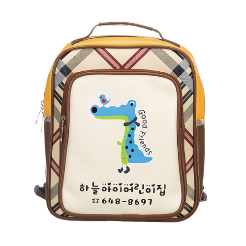 사선체크 악어 가방 배낭 백팩 3391S - 20개 이상 무료 어린이집 유치원 원명 인쇄