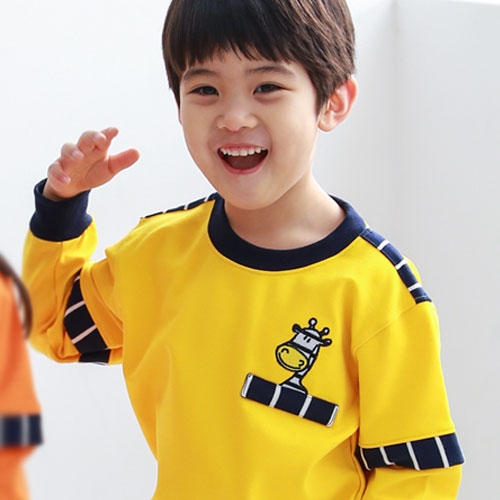 [키즈토이] 7513 옐로우 / 어린이집 유치원 활동복 원복 긴팔 체육복 신학기 개원 원아 용품