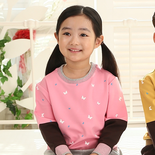 [키즈토이] 18020 핑크 나비 패턴 활동복 / 어린이집 유치원 활동복 원복 긴팔 체육복 신학기 개원 원아 용품