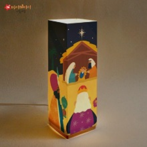 DIY 비치우드 LED 꿈꾸는 램프 무드등 만들기 색칠하기_홀리 크리스마스