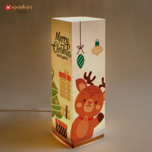 DIY 비치우드 LED 꿈꾸는 램프 무드등 만들기 색칠하기_메리크리스마스 루돌프