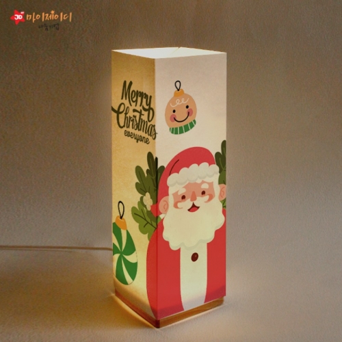 DIY 비치우드 LED 꿈꾸는 램프 무드등 만들기 색칠하기_메리크리스마스 싼타