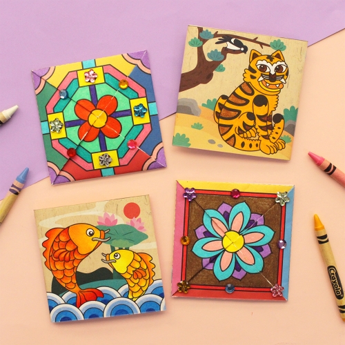 전통 민화 딱지 5set