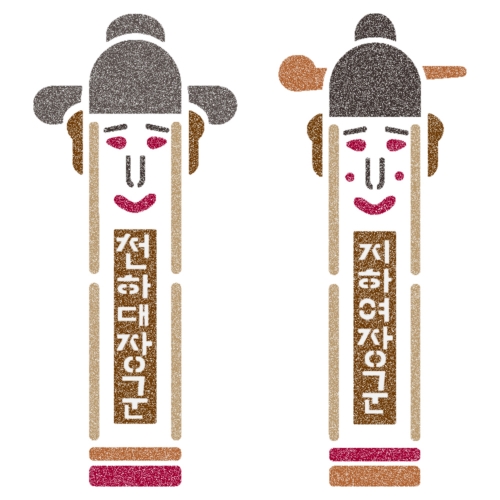 우돌아트 스텐실도안 4443 우리나라 전통 장승 전통스텐실도안