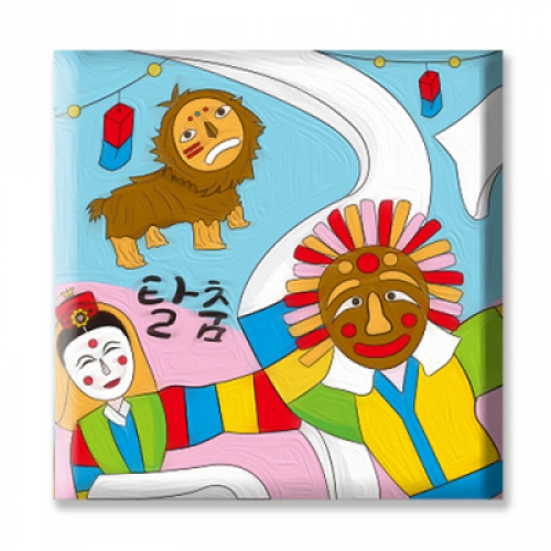 [유니아트] DIY 유화그리기 우리나라 전통문화 탈춤 (20X20cm)