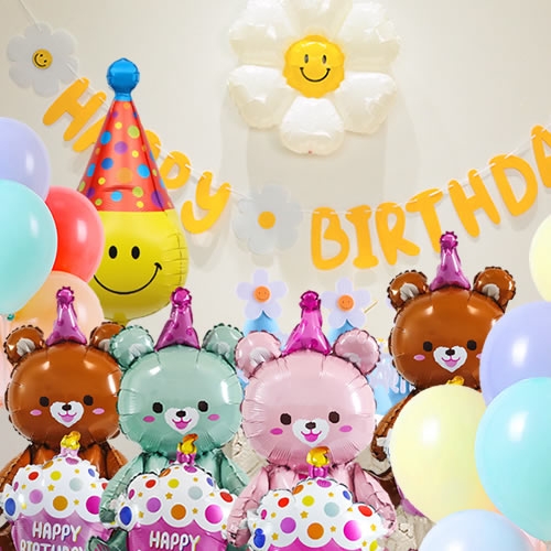 곰돌이 생일 파티 풍선 세트