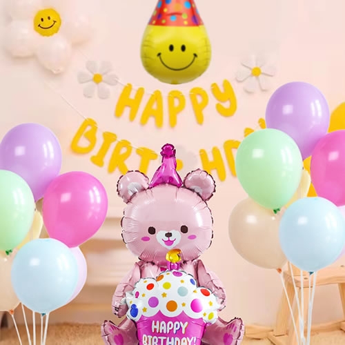 곰돌이 생일 파티 풍선 세트