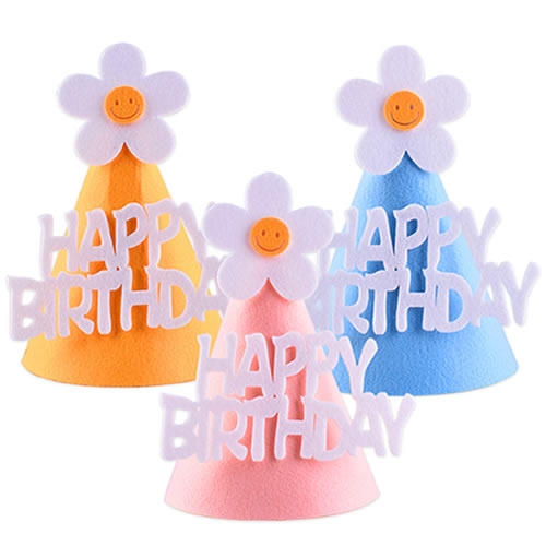 꽃 펠트 생일모자