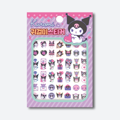 산리오캐릭터즈 쿠로미 귀걸이 스티커 포인트 액세서리_아이누리