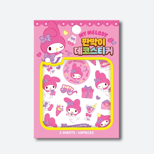 산리오캐릭터즈 마이멜로디 판박이 데코스티커 마스크 판박이 스티커_아이누리