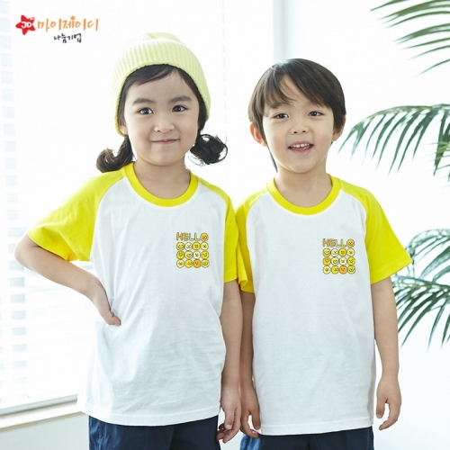 국내산 순면 나그랑 아트 티셔츠 반팔 _온세상 친구들아 _ 헬로헬로 ☆심플디자인☆