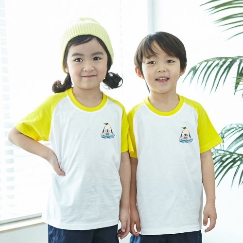 [환경사랑특집]국내산 순면 나그랑 티셔츠 반팔 _ 고급와펜자수 _펭귄을 구해줘
