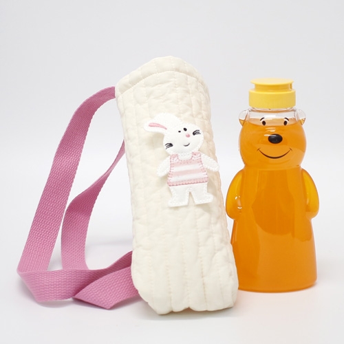 누빔천 텀블러 백+곰돌이 투명물병