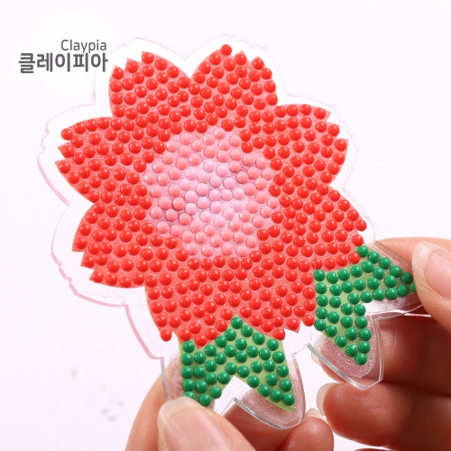 어린이 보석십자수 카네이션 브로치 카네이션뱃지 만들기