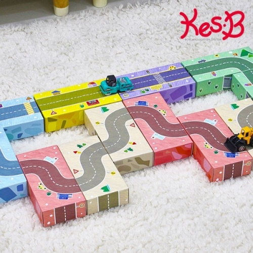 캐스비 튼튼 종이벽돌블럭 도로30pcs(2337)