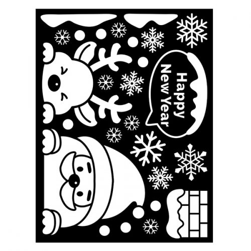 (스티커몰)겨울 눈꽃 X-MAS 헬로우 산타루돌프 GDT-846