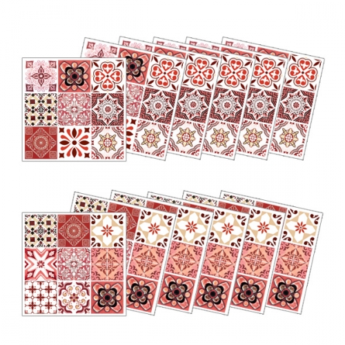 (스티커몰)모던TILE12PCS 유러피언레드 GS-12706