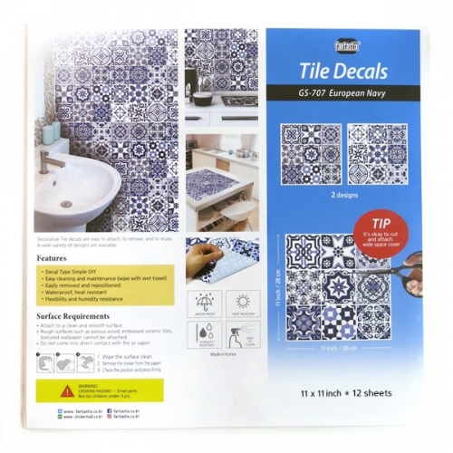 (스티커몰)모던TILE12PCS 유러피언네이비 GS-12707