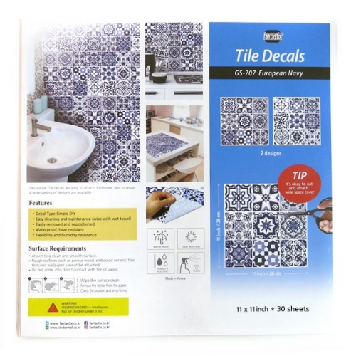 (스티커몰)모던TILE30PCS 유러피언네이비 GS-30707