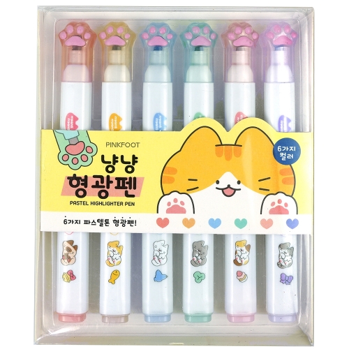 냥냥 형광펜 6본(5000원X2개)