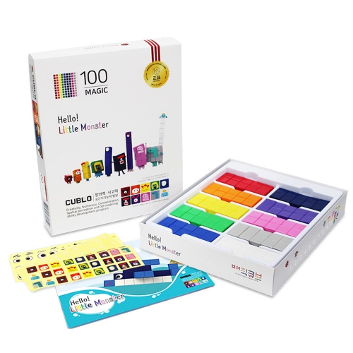 매직큐브 큐블로 국내생산 자석블럭 NEW 리틀몬스터 활동교재포함 MC100W