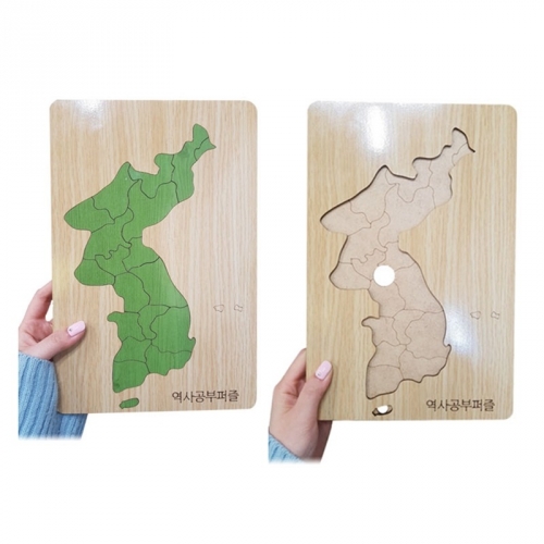 썼다 지웠다 학습용 원목 지도 퍼즐 한반도지도