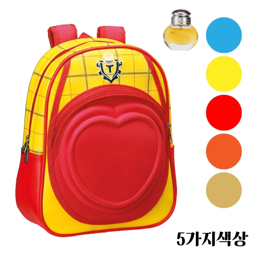 H80 시리즈 체크 하트성형 향기가방 어린이집 유치원 교회 학교 학원 배낭 크로스백 백팩 보조가방 주일학교 가방 - 20개 이상 무료 원명 인쇄