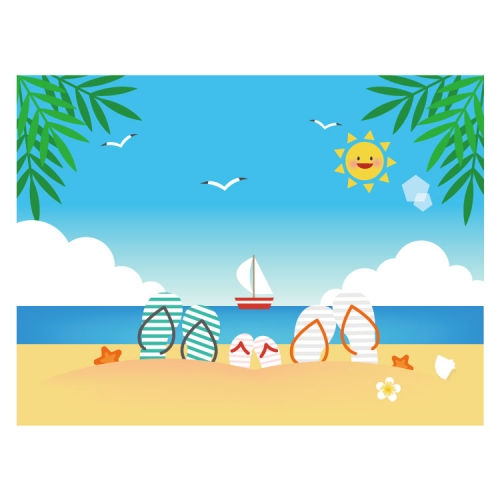 [키즈디자인] 바다배경현수막 6353 여름 해변