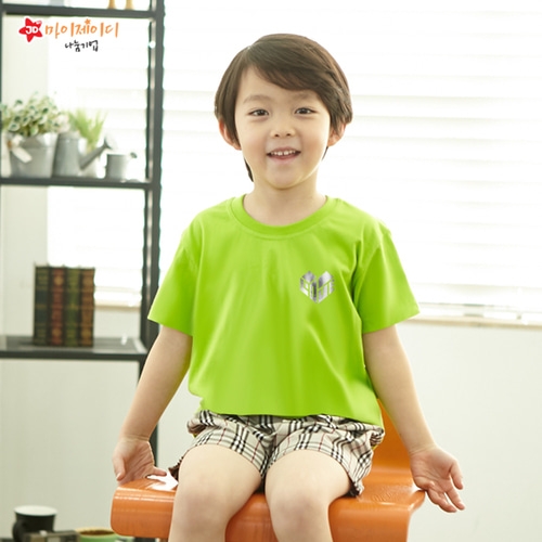 국내산 쿨론100％ 반짝반짝 포일 아트 반팔 골드 실버 티셔츠_하트인러브 ★심플디자인★