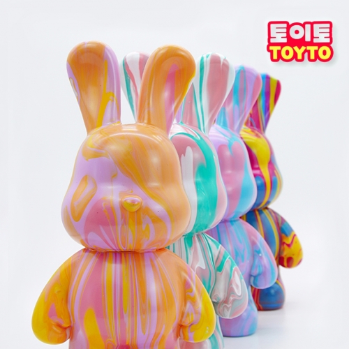 DIY 푸어링 아트 키트 플루이드 베어 래빗 피규어 저금통 만들기 세트